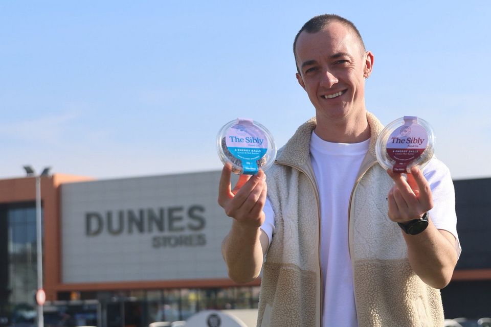Founder of The Sibly Food Company, Matthew Collins outside Dunnes Stores.